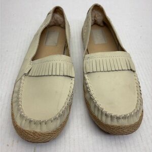 Ugg Women’s Cream Fringe Espadrille Loafers, SZ 8, box 14
